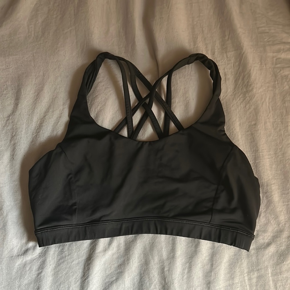 LuluLemon black sports bra, size 8